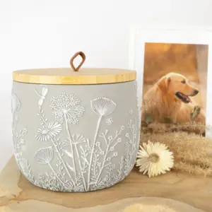 Keramik Tierurne Naturblumen