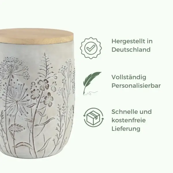 Keramik Tierurne Wildblumen – Bild 9