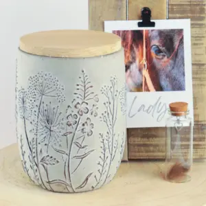 Keramik Tierurne Wildblumen